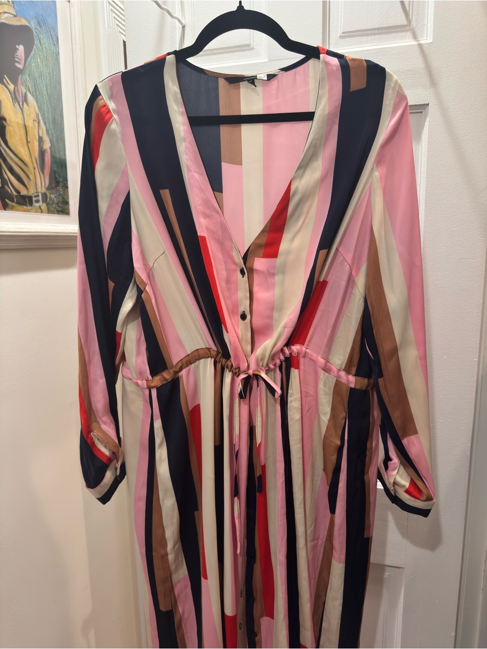 Vero Moda Matilda Striped Satin Shirt Dress | Vibrant Block Stripe